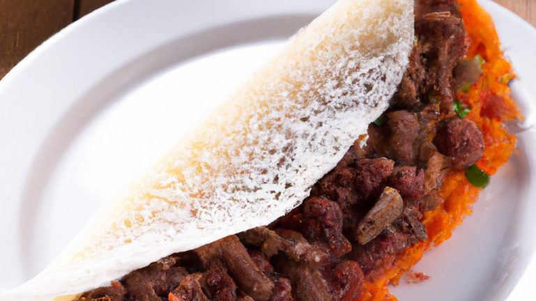 Tapioca com carne seca