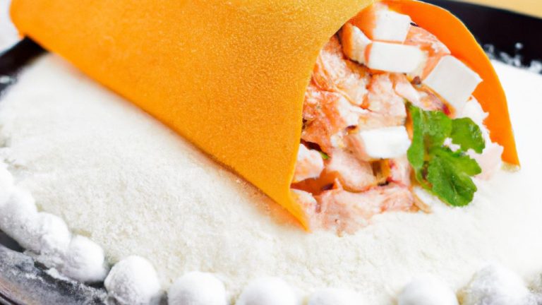 Tapioca recheada com frango desfiado e requeijão light