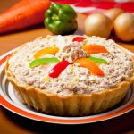 Torta salgada de frango com legumes