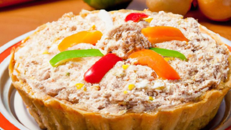 Torta salgada de frango com legumes