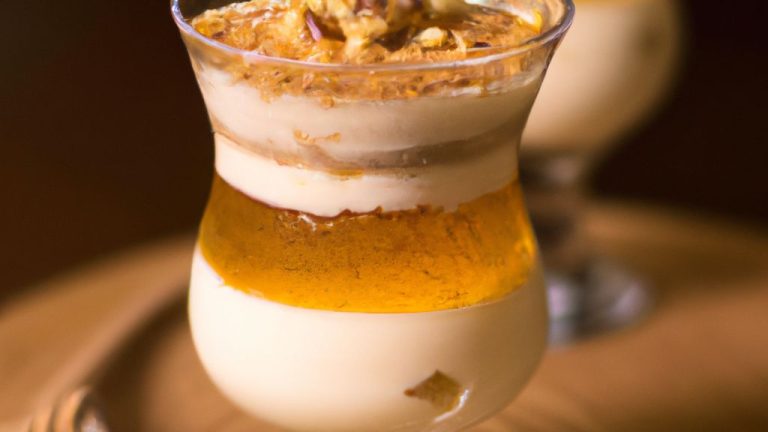 Verrine de pinhão com mascarpone e mel
