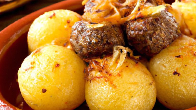 Almondega Assada Com Batata