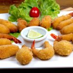 Camarão empanado no panko