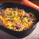 Arroz com Legumes e Linguiça