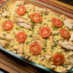 Arroz de Forno com Frango Desfiado e Queijo