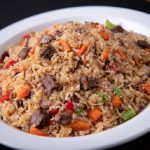Arroz Salteado com Legumes e Carne