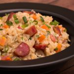 Arroz Temperado com Bacon e Legumes