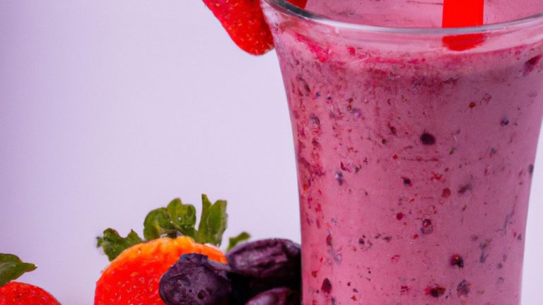 receita de Batido De Morango E Mirtilos