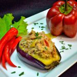 Berinjela Recheada com Frango Desfiado