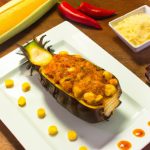 Berinjela Recheada com Frango e Milho